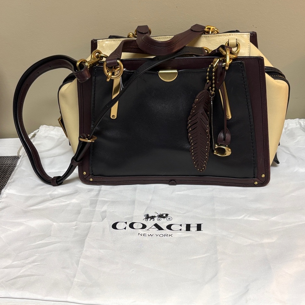 Coach Black and Tan Satchel